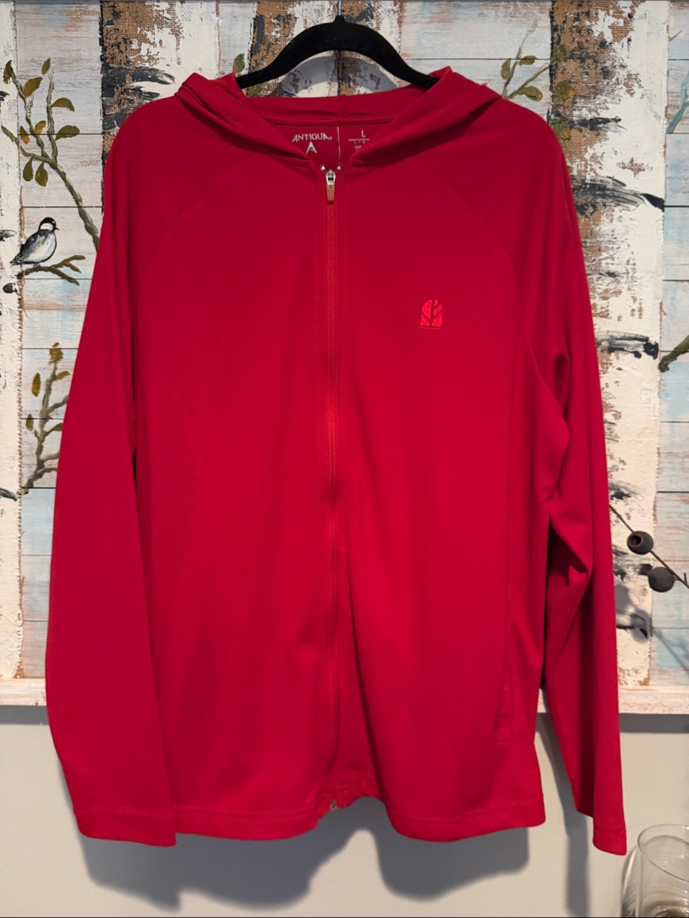 Antigua Bright Red Full-Zip Hooded Jacket